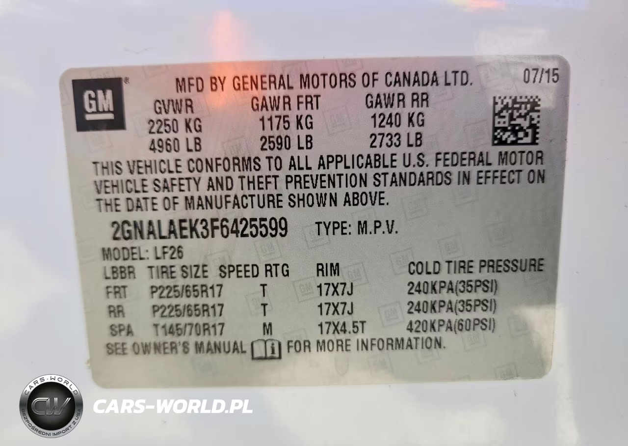 2015 Chevrolet Equinox Ls VIN:2GNALAEK3F6425599 - 12