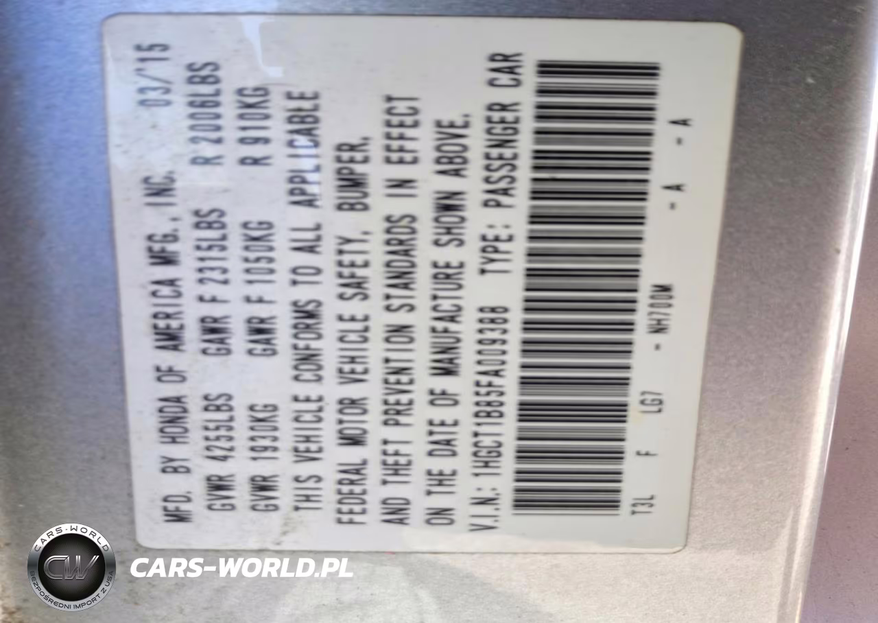 2015 Honda Accord Exl VIN:1HGCT1B85FA009388 - 12