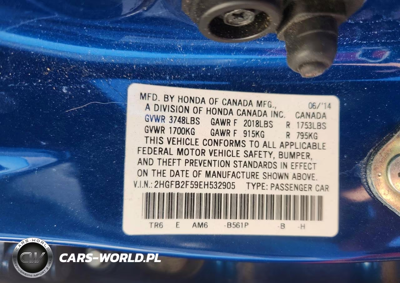 2014 Honda Civic Lx VIN:2HGFB2F59EH532905 - 13
