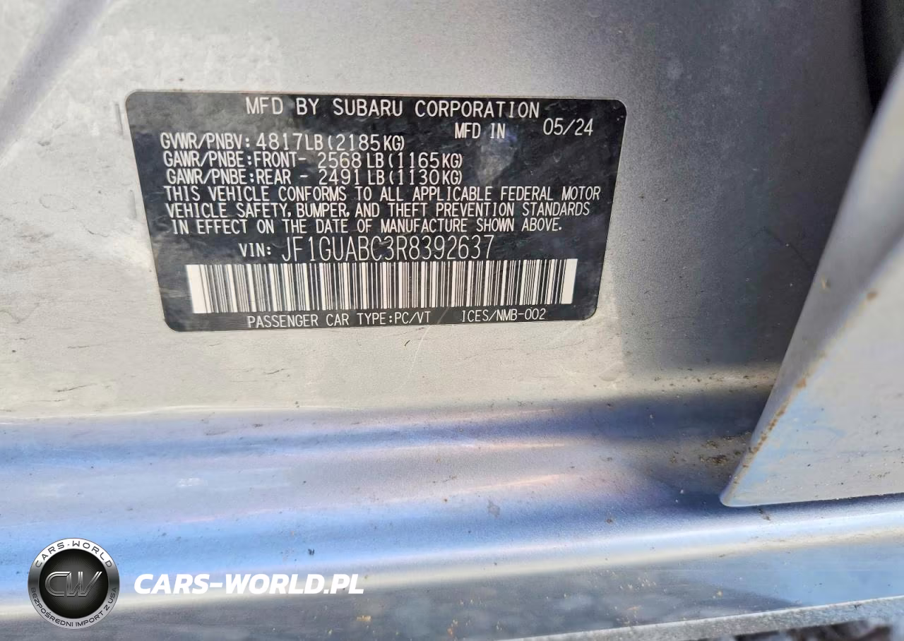2024 Subaru Impreza VIN:JF1GUABC3R8392637 - 12