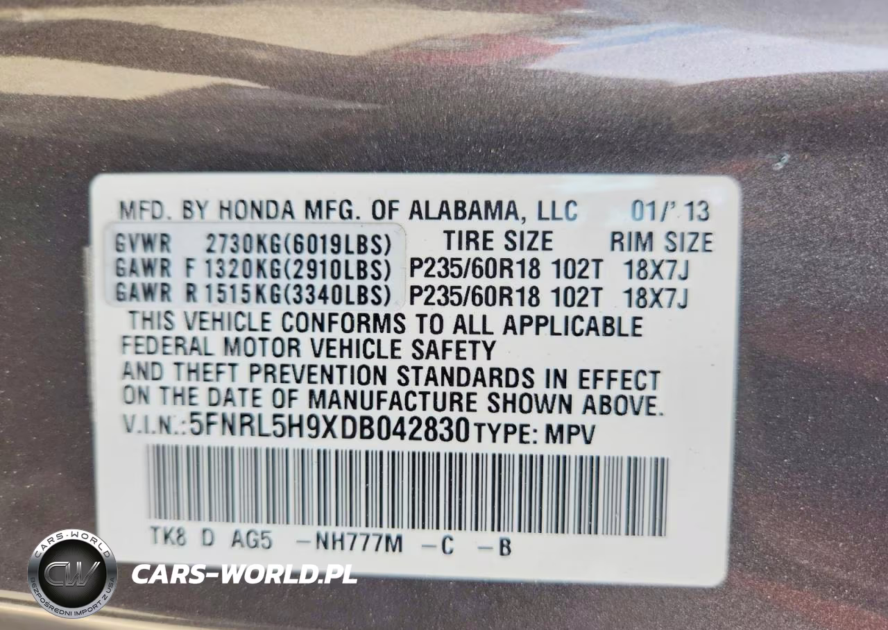 2013 Honda Odyssey Touring VIN:5FNRL5H9XDB042830 - 13
