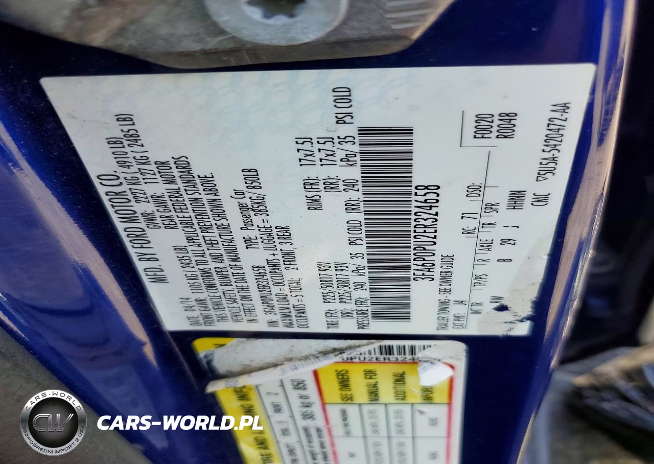 2014 Ford Fusion Se Phev VIN:3FA6P0PU2ER324658 - 12