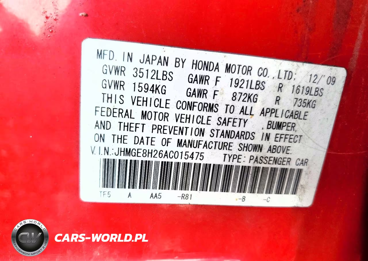 2010 Honda Fit VIN:JHMGE8H26AC015475 - 12