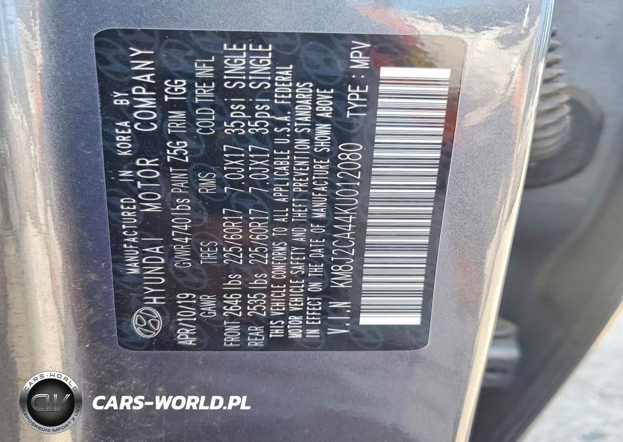 2019 Hyundai Tucson Se VIN:KM8J2CA44KU012080 - 14