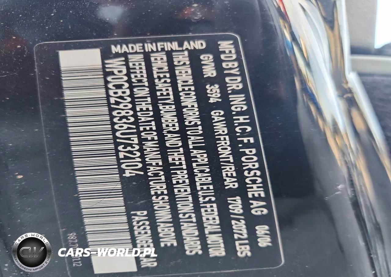 2006 Porsche Boxster S VIN:WP0CB29836U732104 - 12