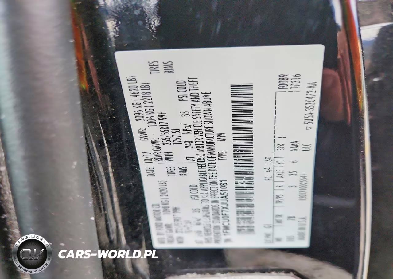 2018 Ford Escape S VIN:1FMCU0F7XJUA51081 - 12