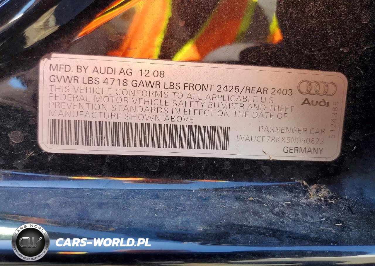 2009 Audi A4 Premium VIN:WAUCF78KX9N050623 - 13