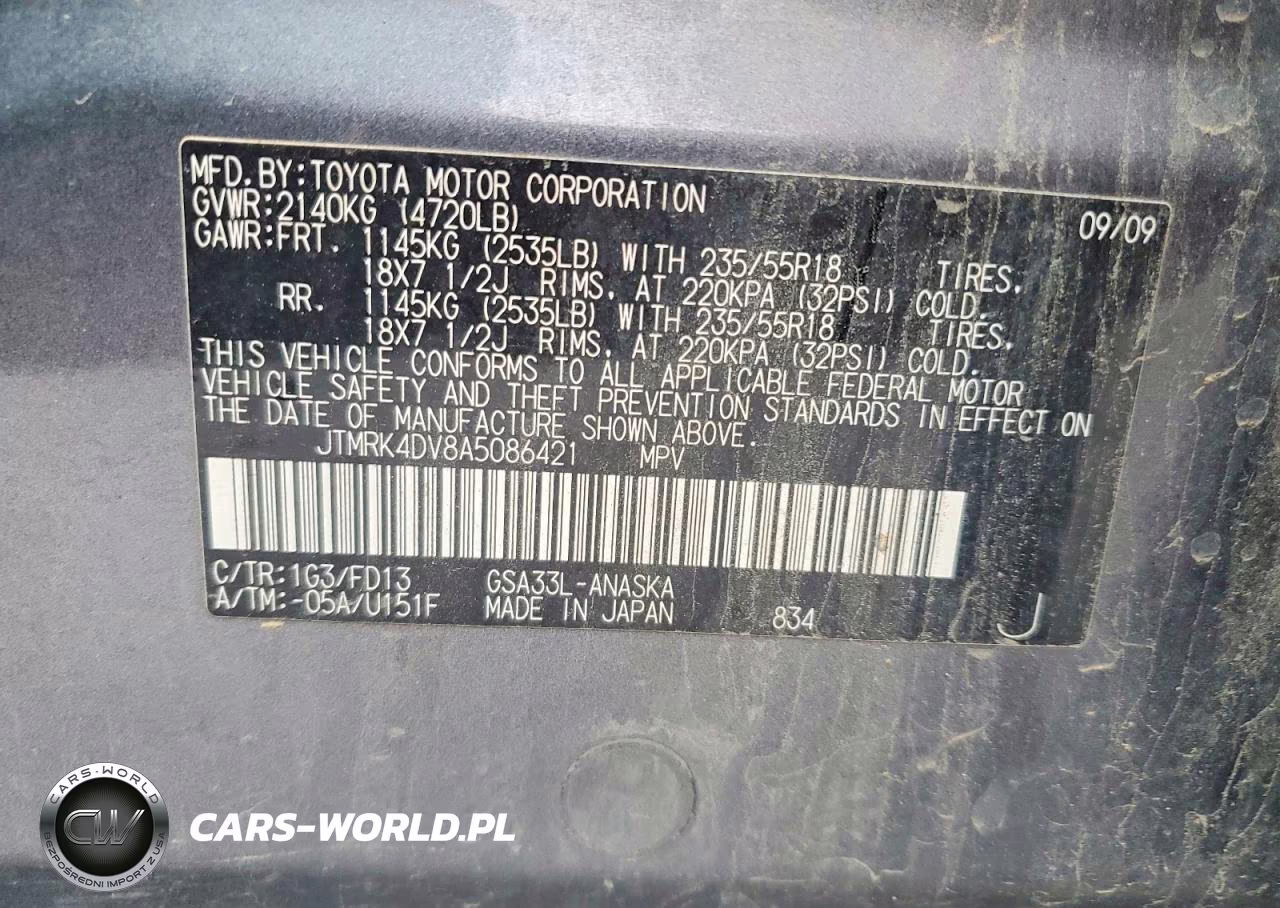 2010 Toyota Rav4 Sport VIN:JTMRK4DV8A5086421 - 13