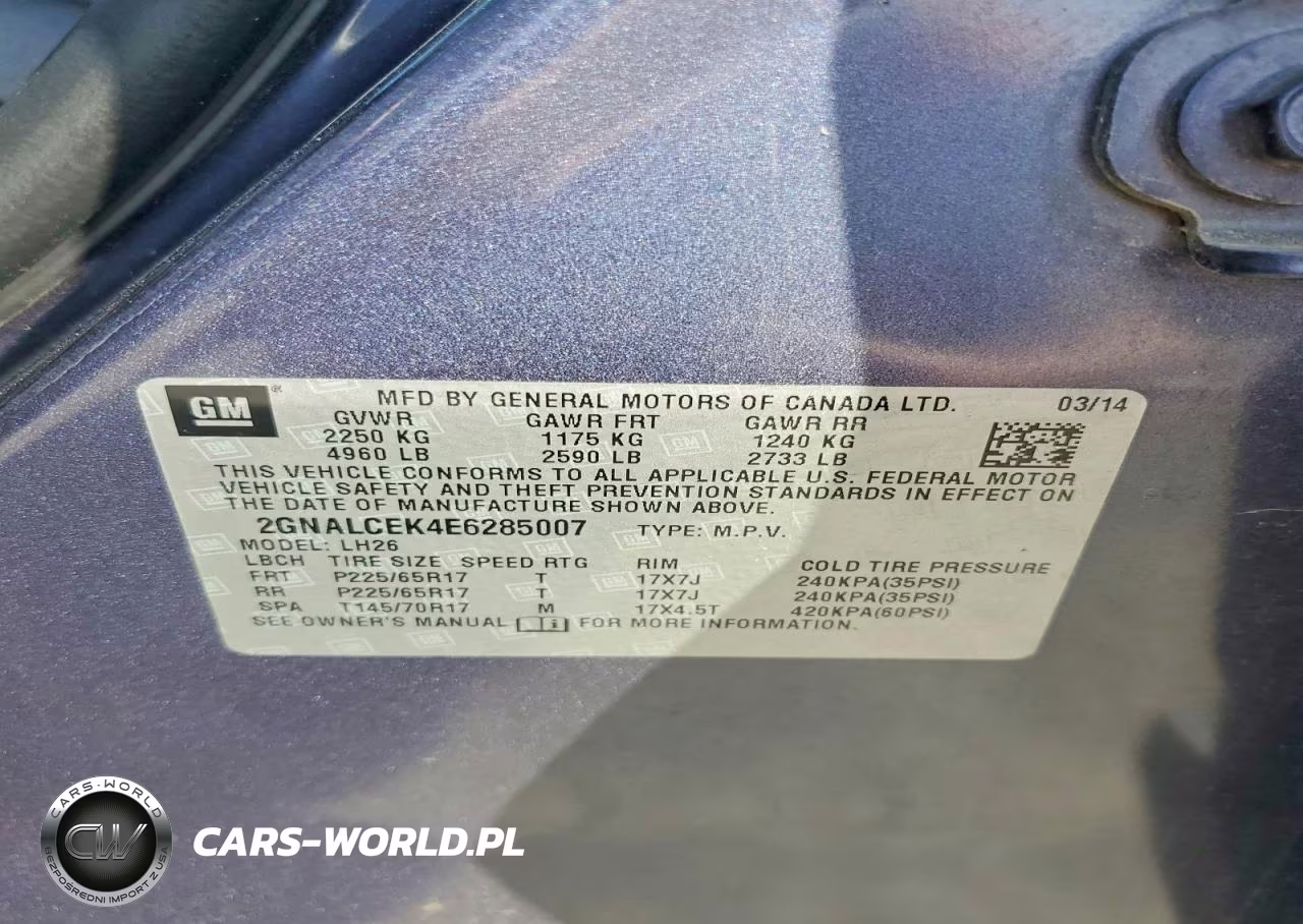 2014 Chevrolet Equinox Lt VIN:2GNALCEK4E6285007 - 12