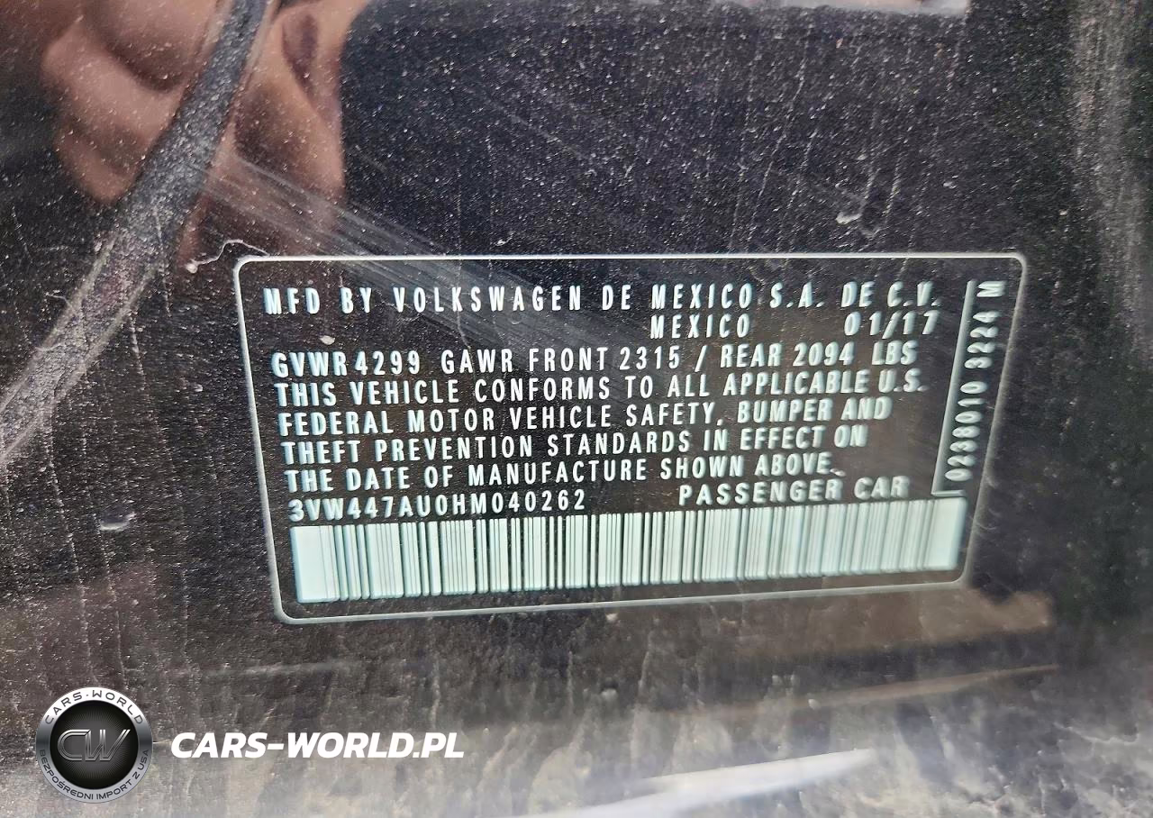 2017 Volkswagen Gti S-Se VIN:3VW447AU0HM040262 - 12