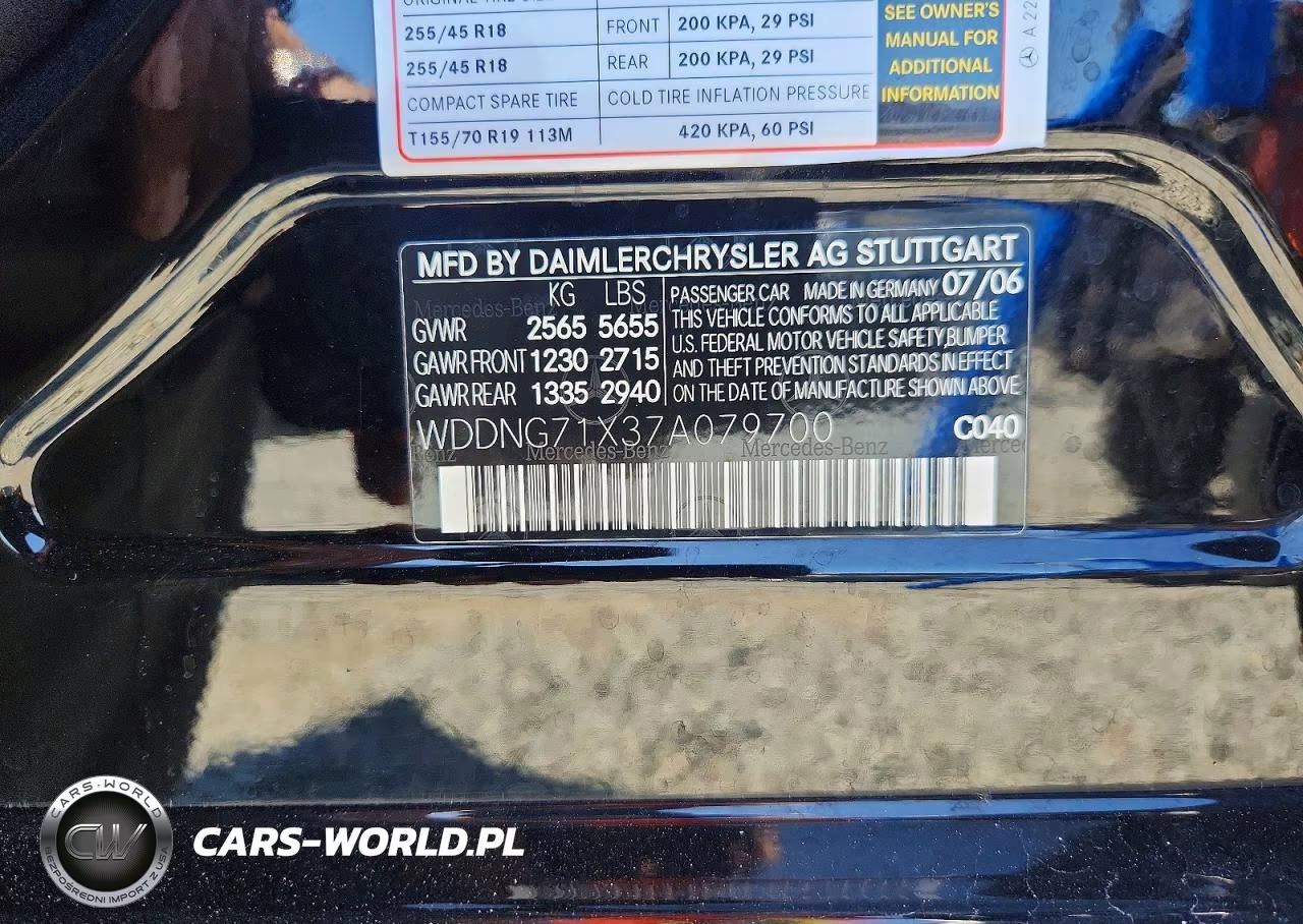 2007 Mercedes-Benz S 550 VIN:WDDNG71X37A079700 - 12