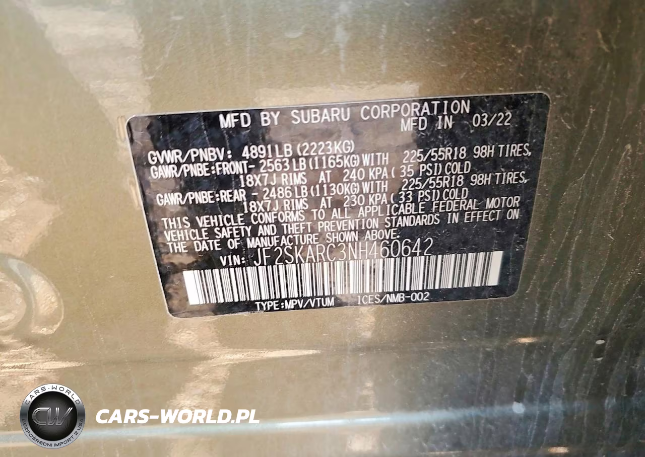 2022 Subaru Forester Touring VIN:JF2SKARC3NH460642 - 13