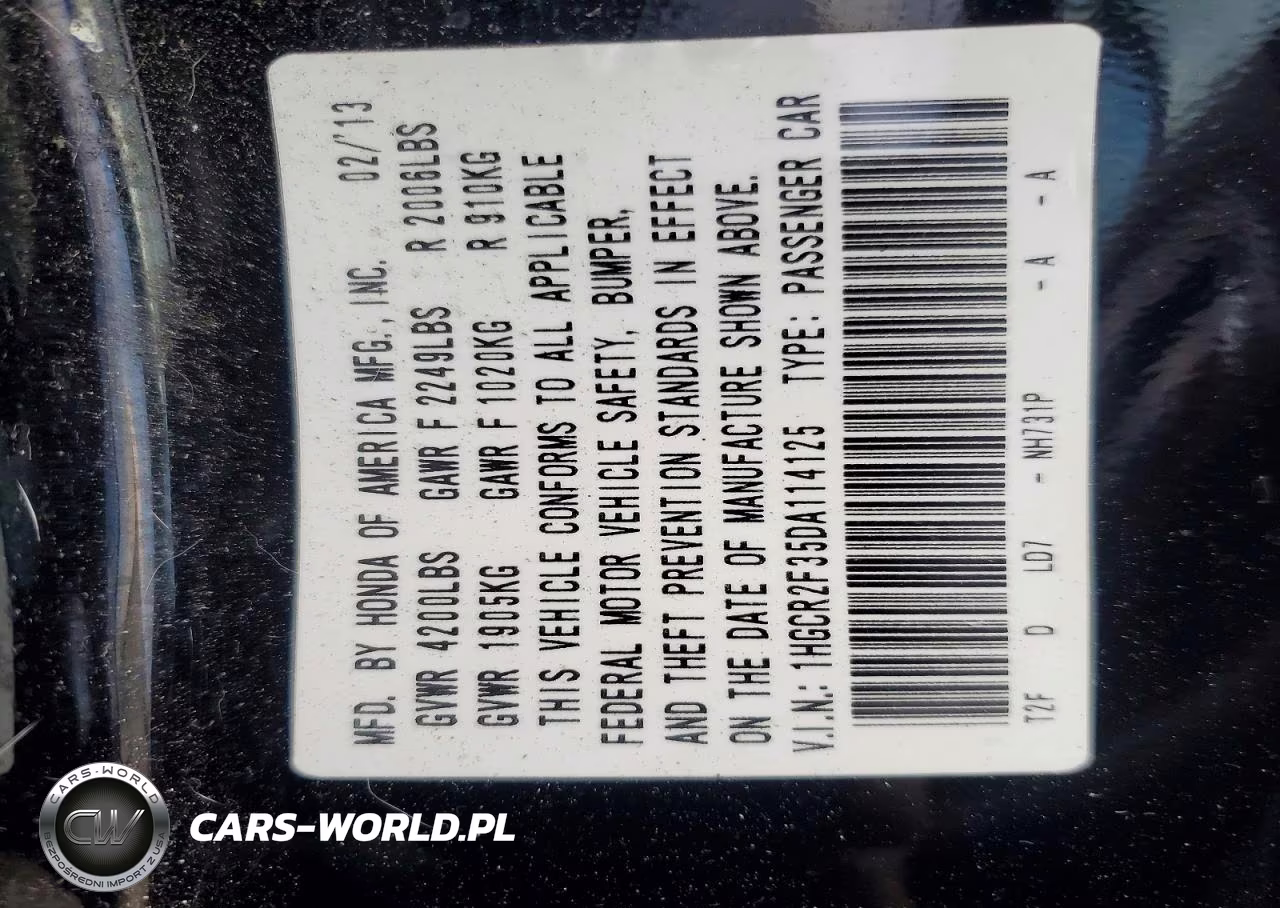 2013 Honda Accord Lx VIN:1HGCR2F35DA114125 - 12