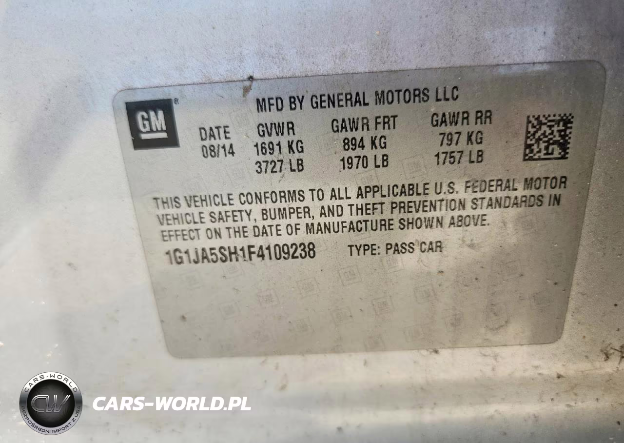 2015 Chevrolet Sonic Ls VIN:1G1JA5SH1F4109238 - 12