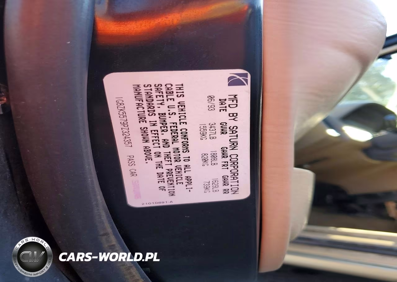1993 Saturn Sl2 VIN:1G8ZK5579PZ324357 - 12