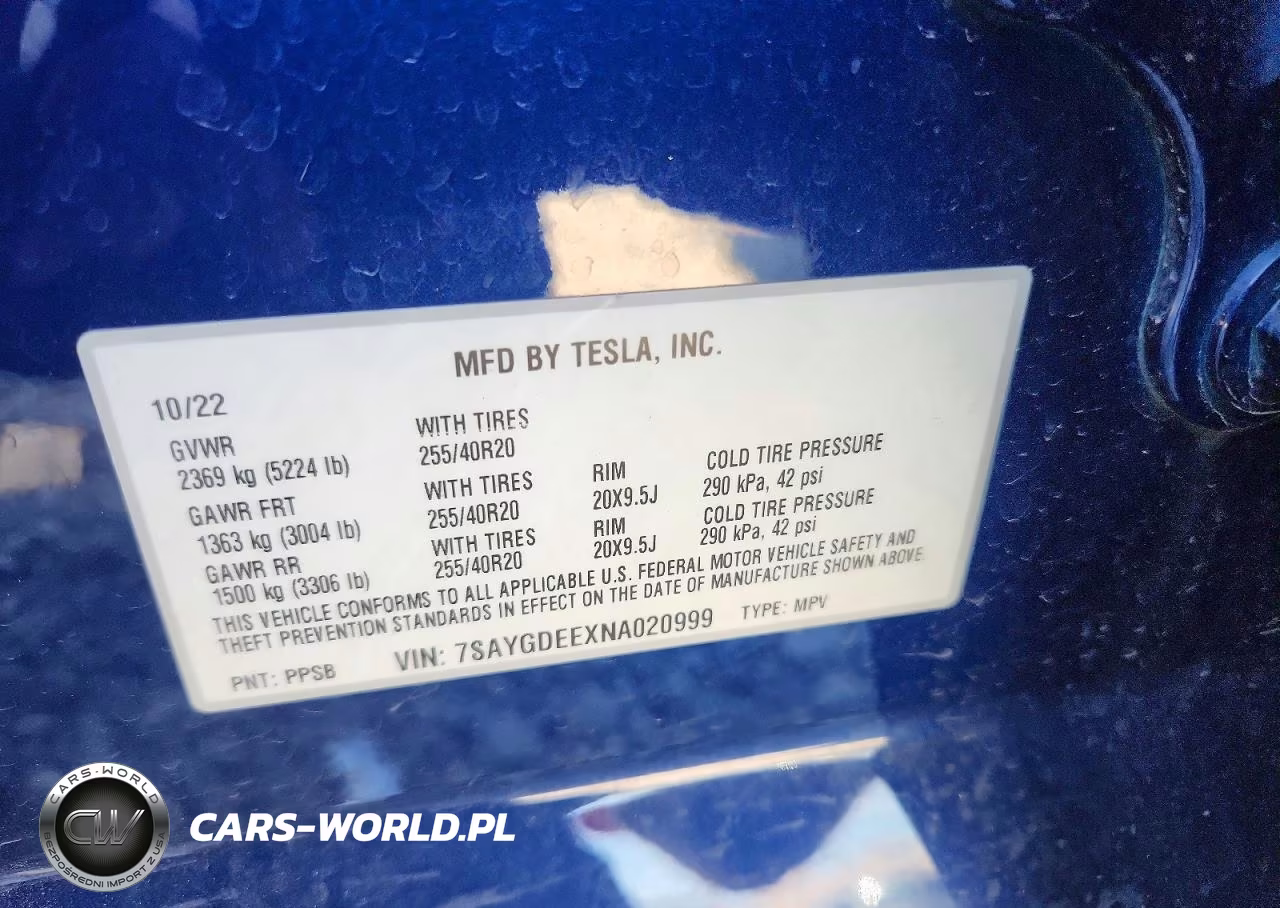 2022 Tesla Model Y VIN:7SAYGDEEXNA020999 - 13