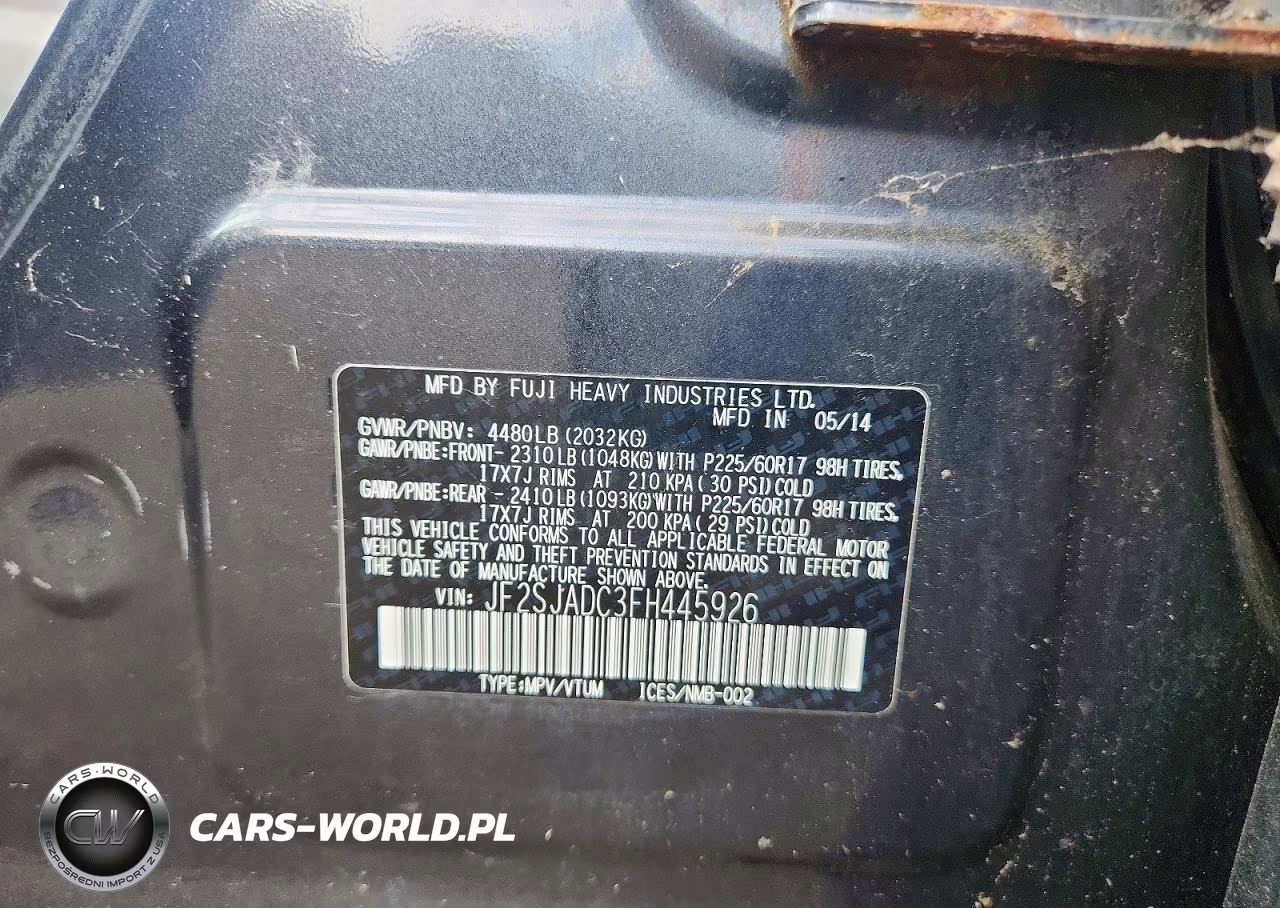 2015 Subaru Forester 2.5I Premium VIN:JF2SJADC3FH445926 - 13