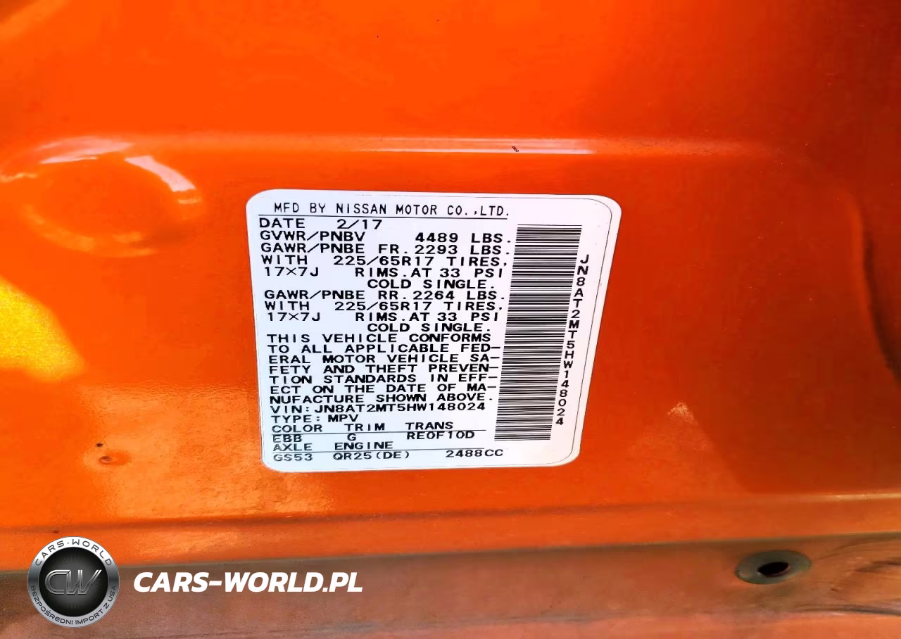 2017 Nissan Rogue Sv VIN:JN8AT2MT5HW148024 - 14