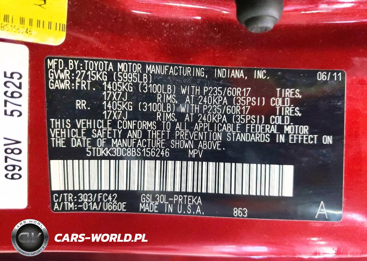 2011 Toyota Sienna Le VIN:5TDKK3DC8BS156246 - 13