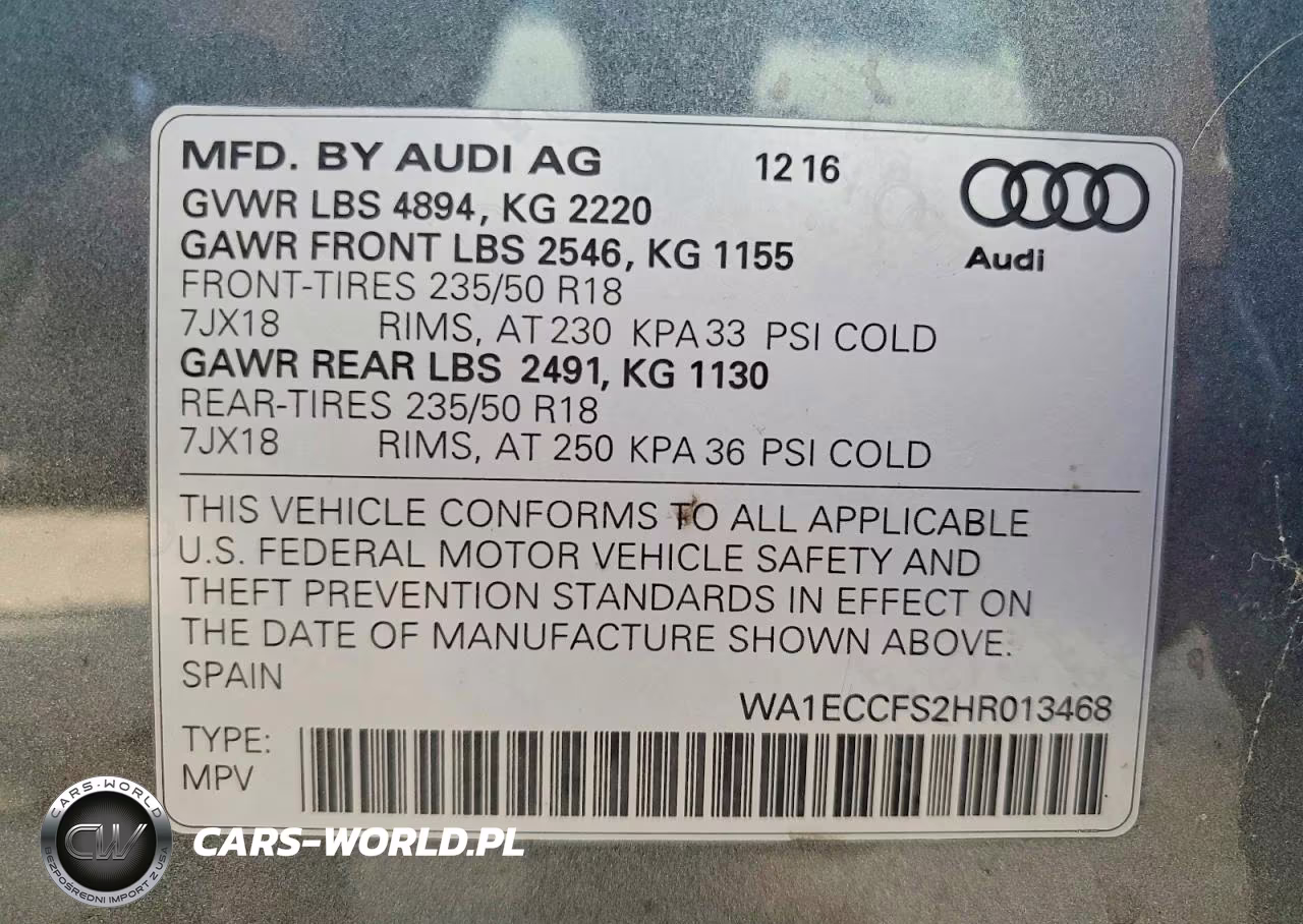 2017 Audi Q3 Premium VIN:WA1ECCFS2HR013468 - 13