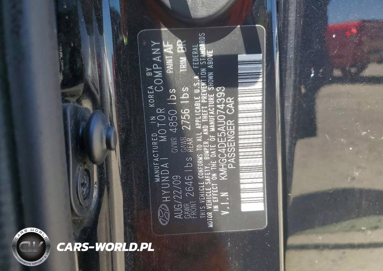 2010 Hyundai Genesis 3.8L VIN:KMHGC4DE5AU074393 - 12
