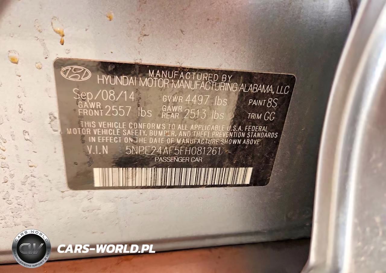 2015 Hyundai Sonata Se VIN:5NPE24AF5FH081261 - 12