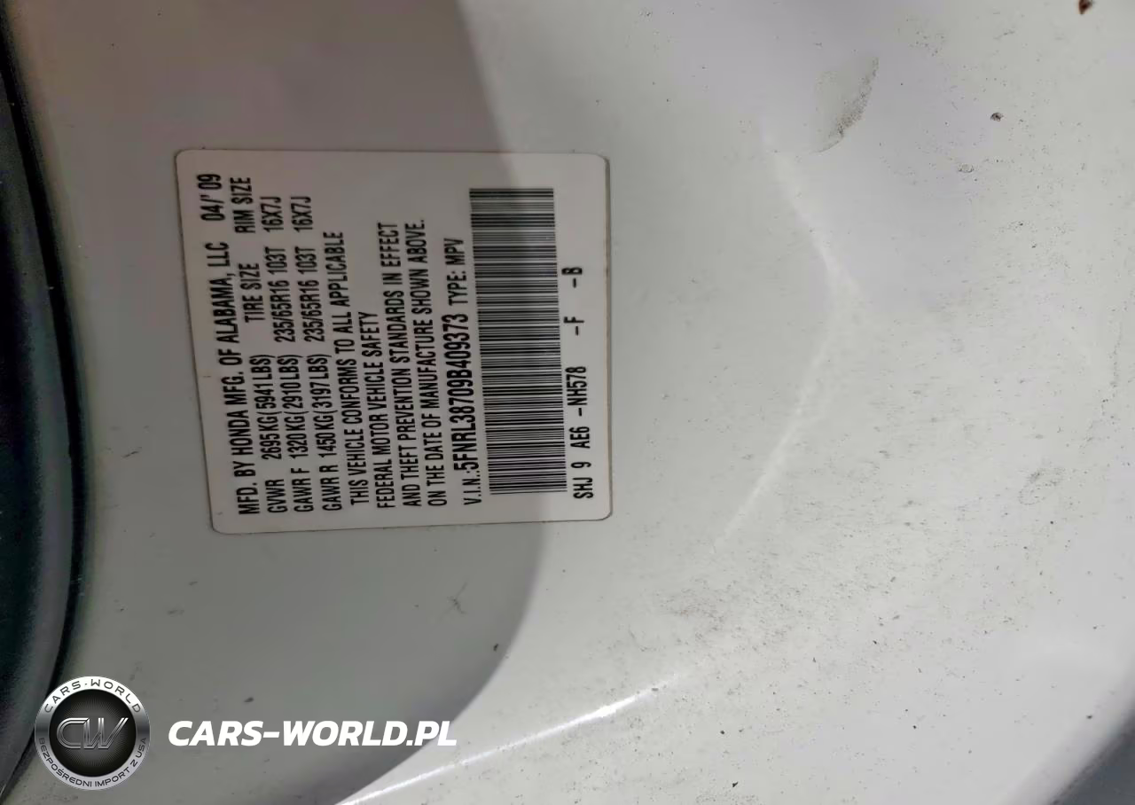 2009 Honda Odyssey Exl VIN:5FNRL38709B409373 - 13