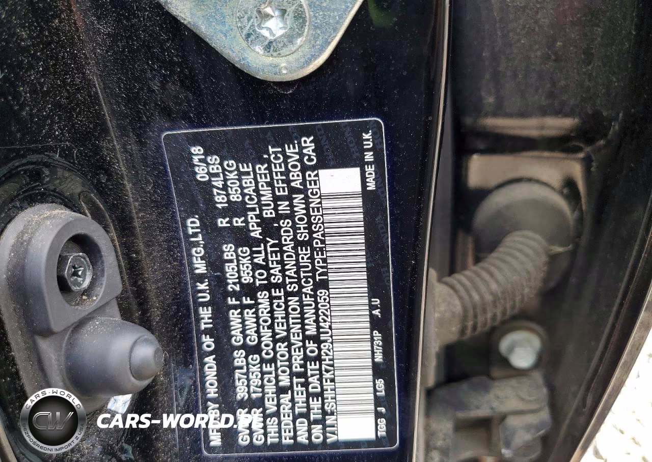 2018 Honda Civic Lx VIN:SHHFK7H29JU422059 - 12