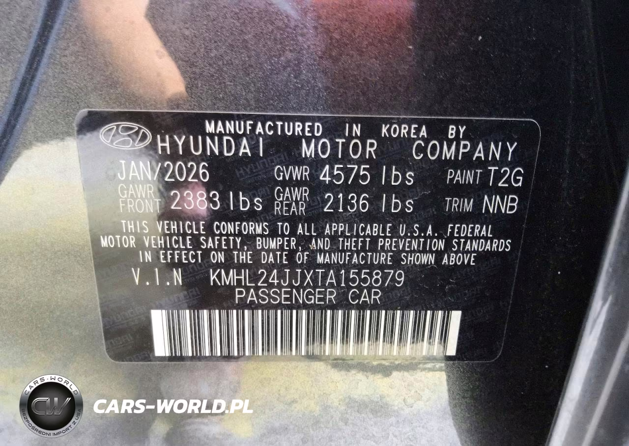 2026 Hyundai Sonata Hybrid Blue VIN:KMHL24JJXTA155879 - 13