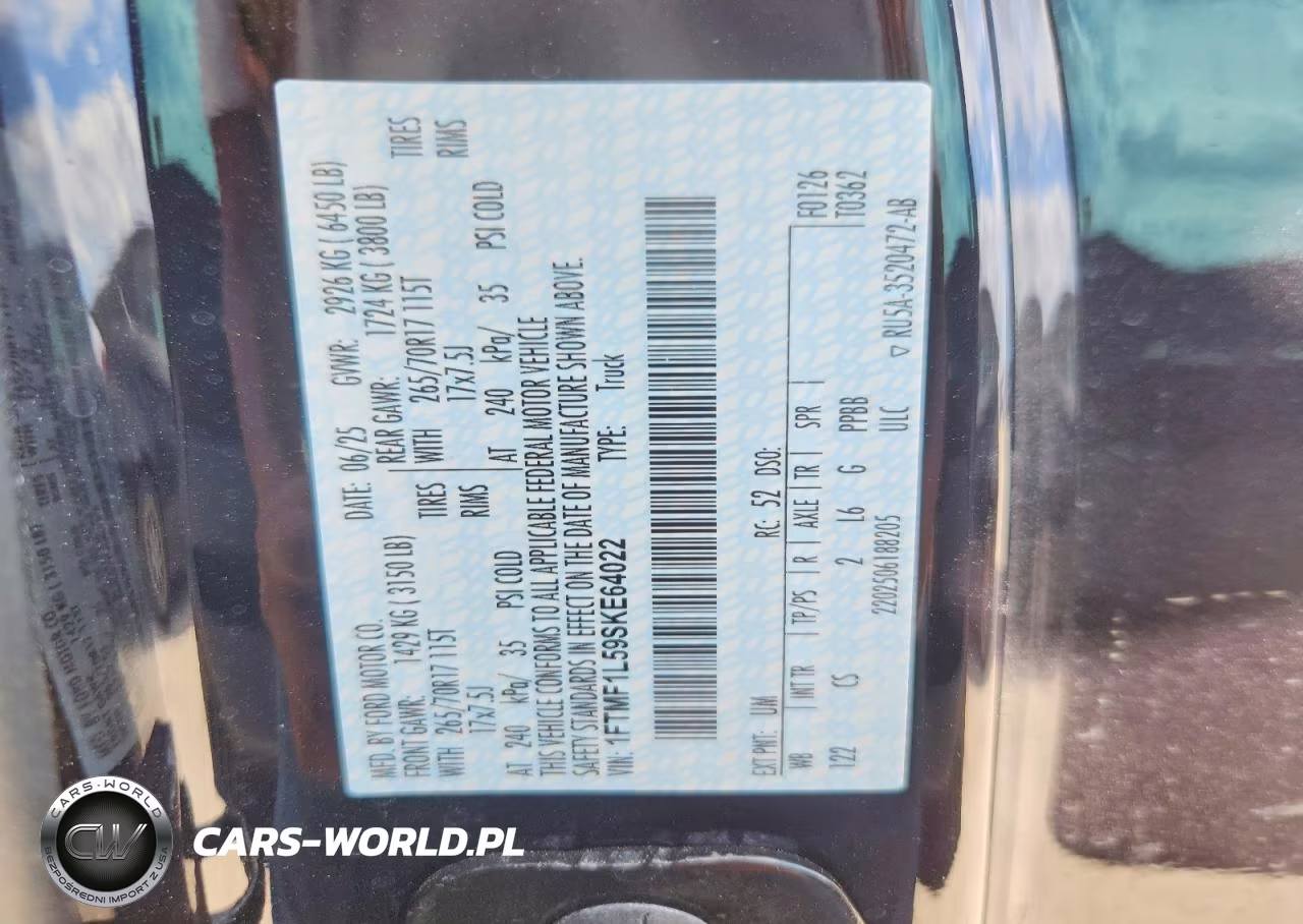 2025 Ford F150 Xl VIN:1FTMF1L59SKE64022 - 12