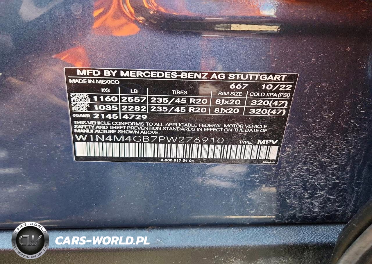 2023 Mercedes-Benz Glb 250 VIN:W1N4M4GB7PW276910 - 12