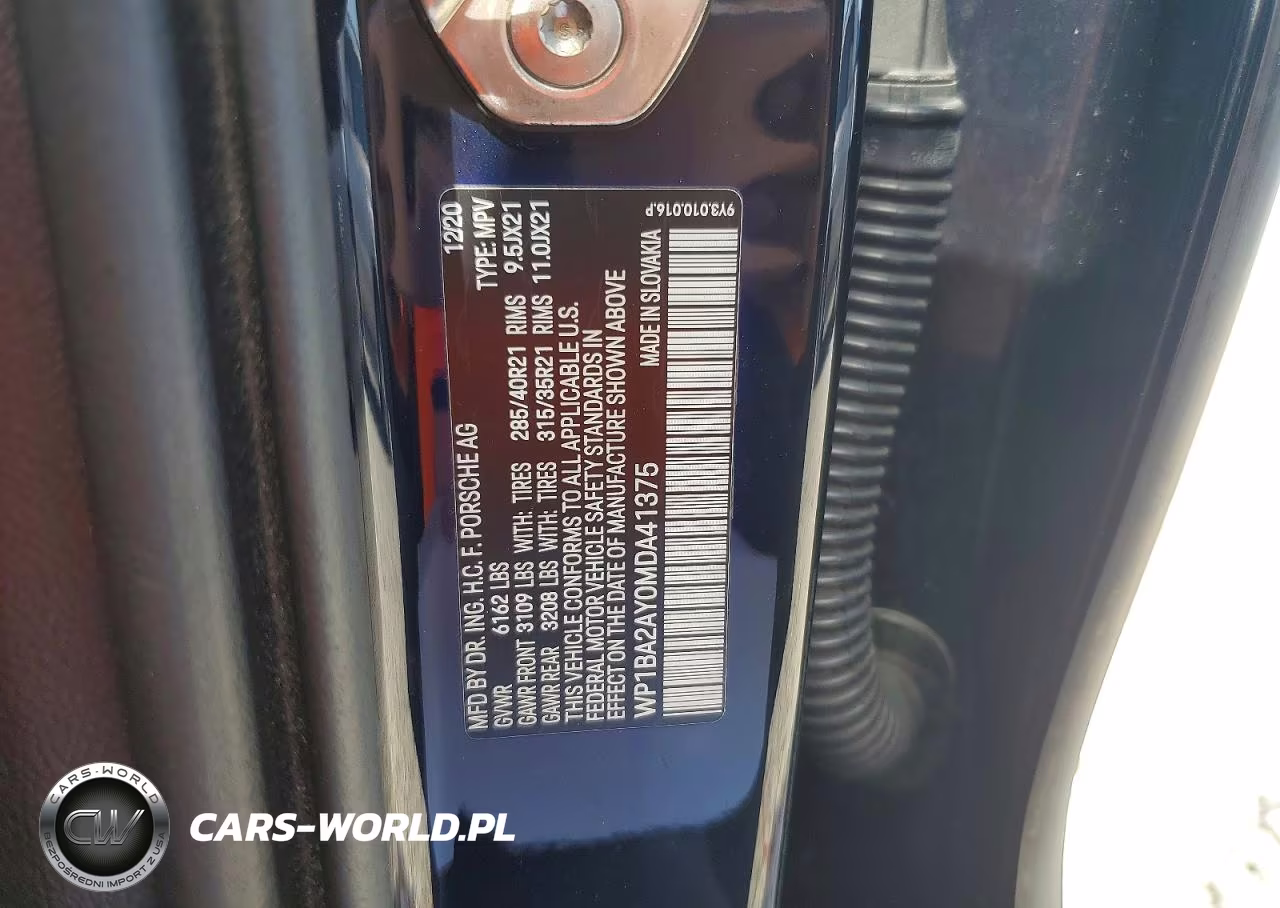 2021 Porsche Cayenne Coupe VIN:WP1BA2AY0MDA41375 - 13