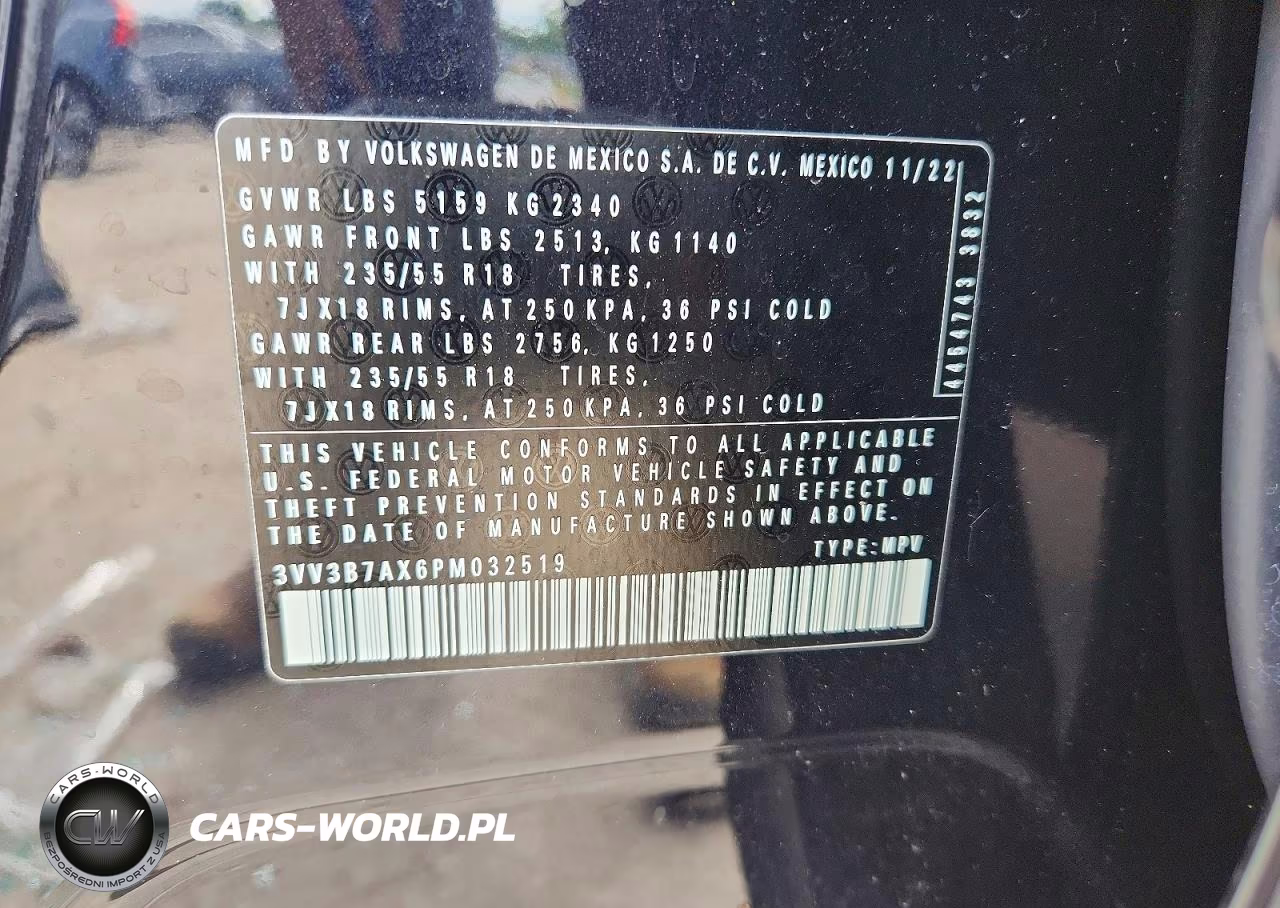 2023 Volkswagen Tiguan Se VIN:3VV3B7AX6PM032519 - 13