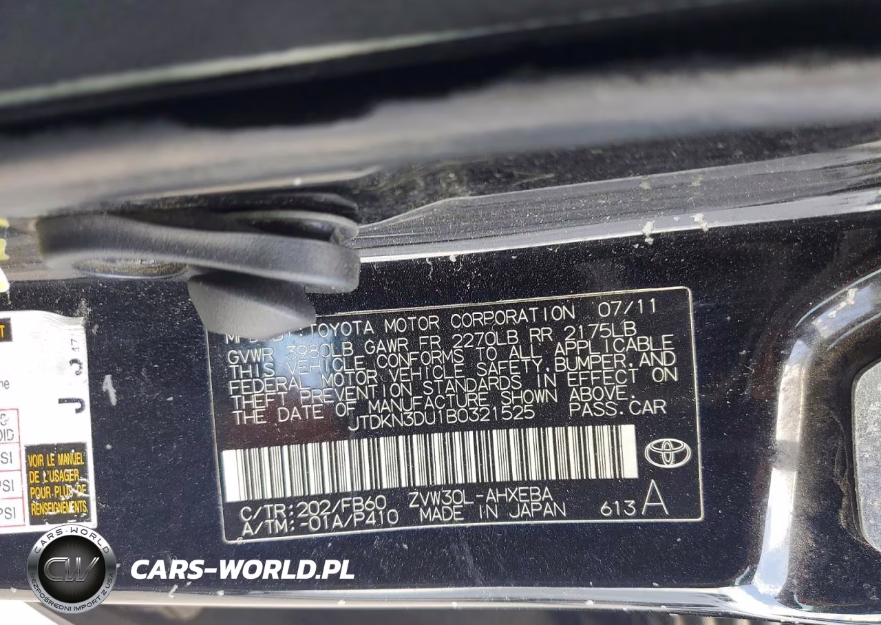 2011 Toyota Prius Two VIN:JTDKN3DU1B0321525 - 12