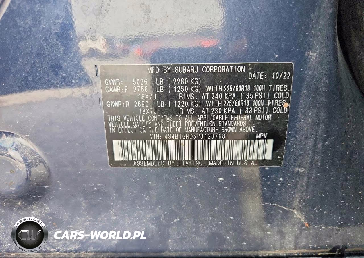 2023 Subaru Outback Limited Xt VIN:4S4BTGND5P3123768 - 13