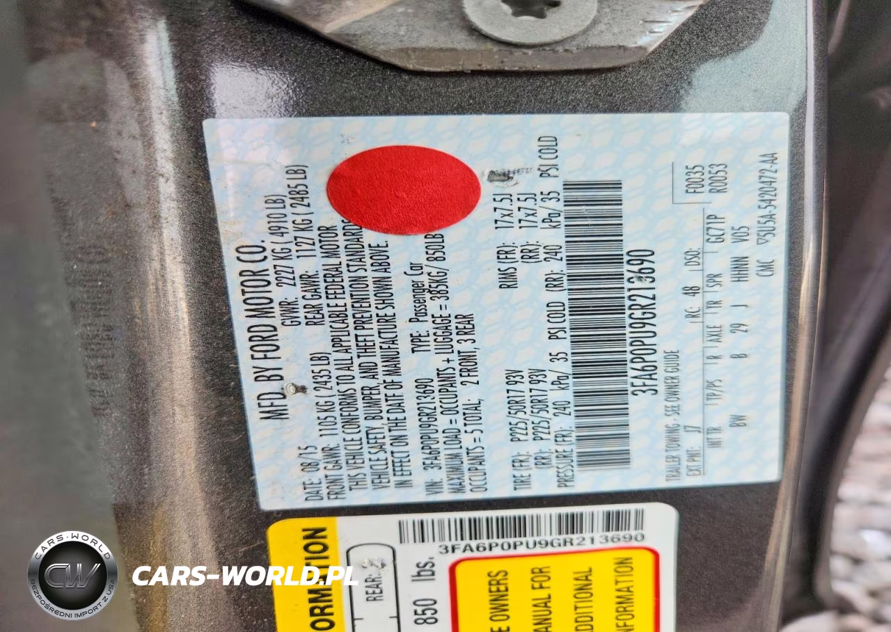 2016 Ford Fusion Se Phev VIN:3FA6P0PU9GR213690 - 13