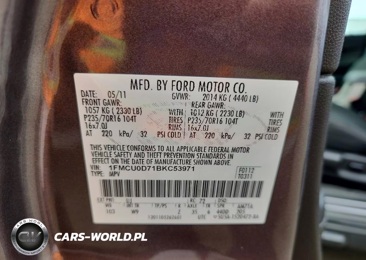2011 Ford Escape Xlt VIN:1FMCU0D71BKC53971 - 13