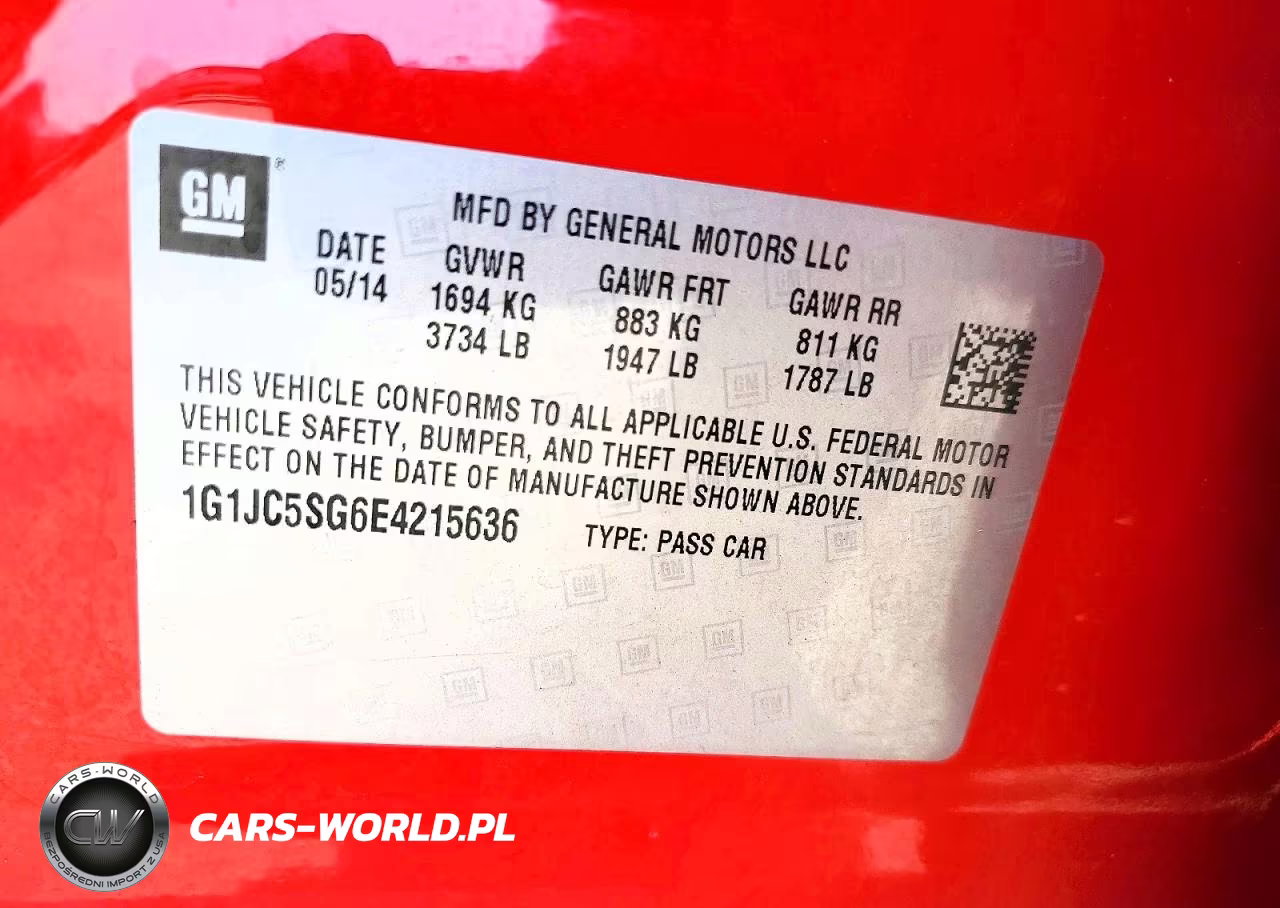 2014 Chevrolet Sonic Lt VIN:1G1JC5SG6E4215636 - 12