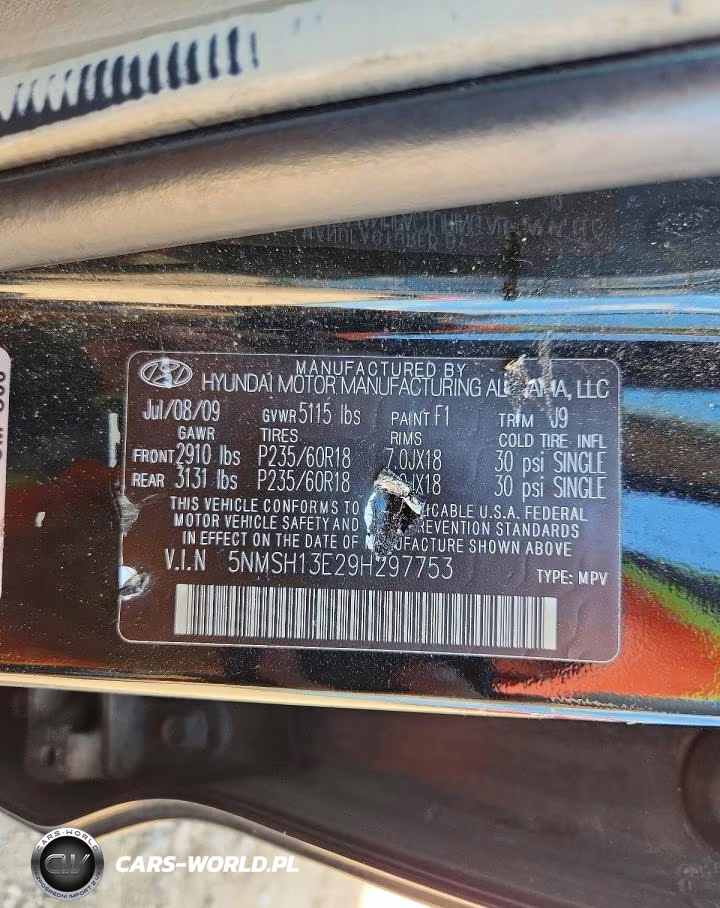 2009 Hyundai Santa Fe Limited VIN:5NMSH13E29H297753 - 14