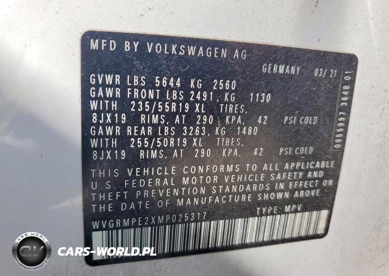 2021 Volkswagen Id.4 Pro VIN:WVGRMPE2XMP025317 - 14