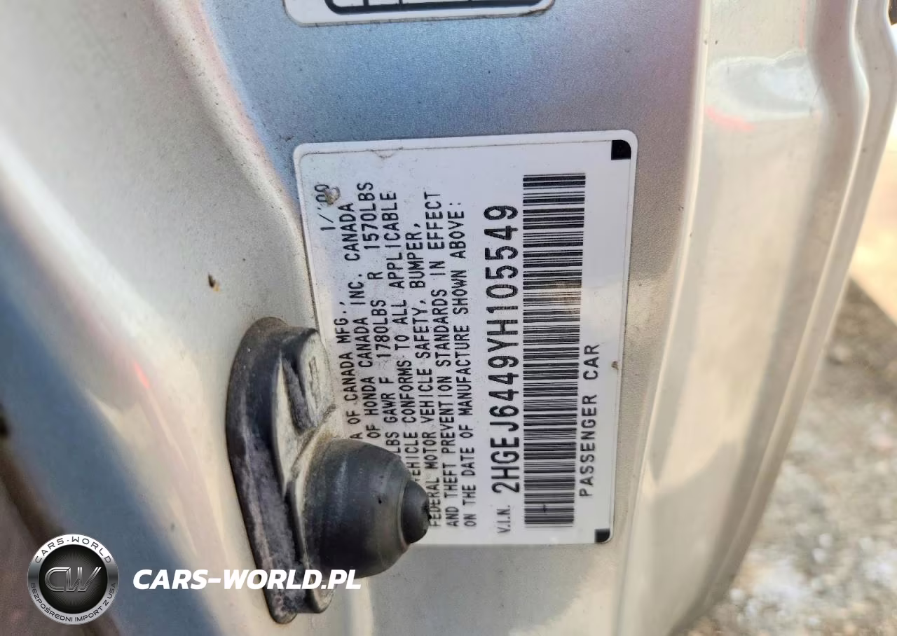 2000 Honda Civic Dx VIN:2HGEJ6449YH105549 - 13