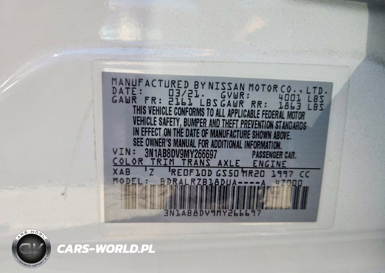 2021 Nissan Sentra Sr Xtronic Cvt VIN:3N1AB8DV9MY266697 - 12