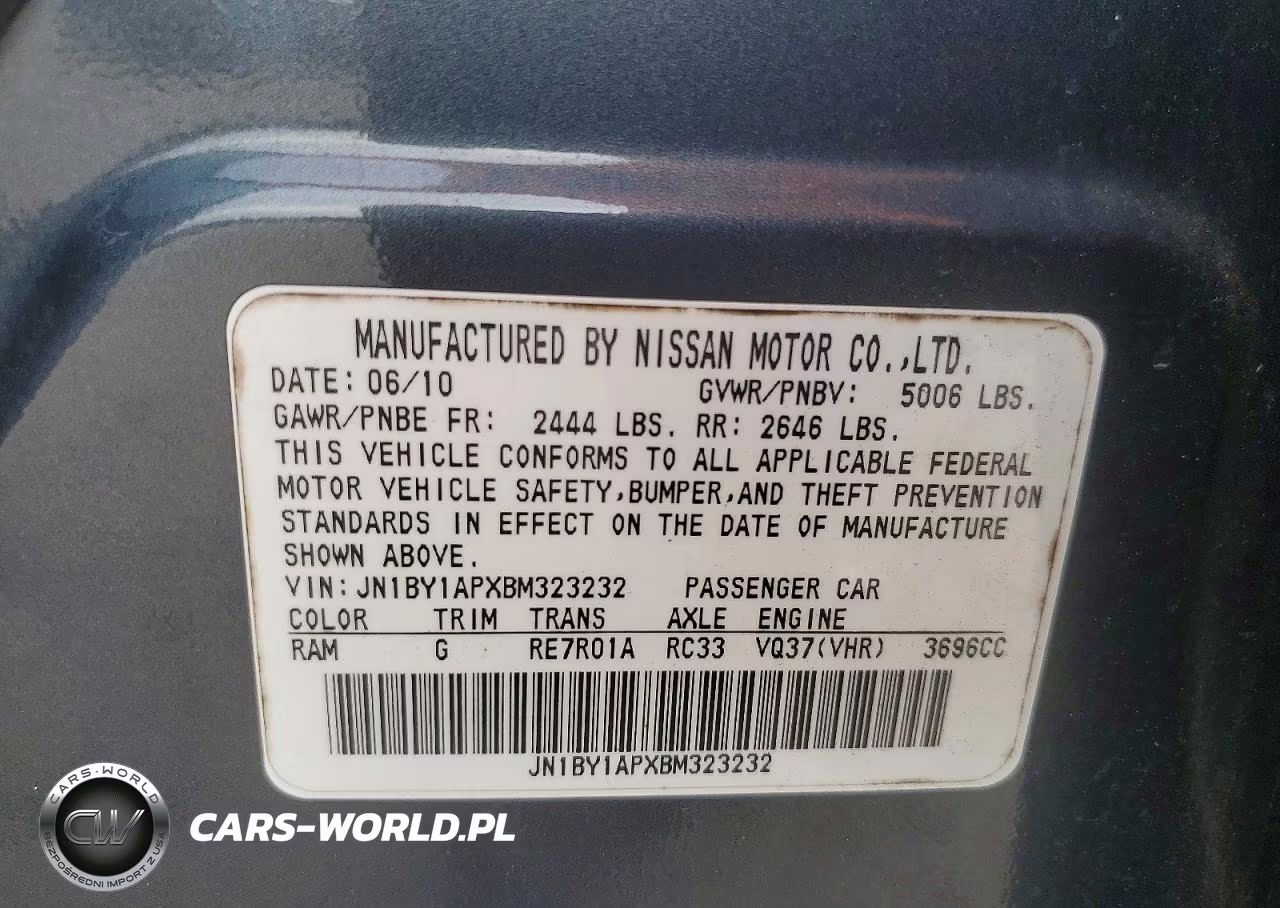 2011 Infiniti M37 Base VIN:JN1BY1APXBM323232 - 13