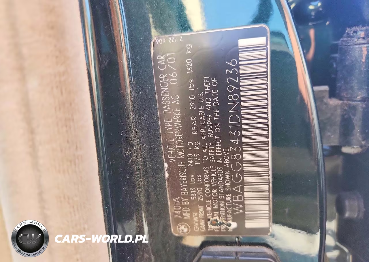 2001 BMW 740 I Automatic VIN:WBAGG83431DN89236 - 12