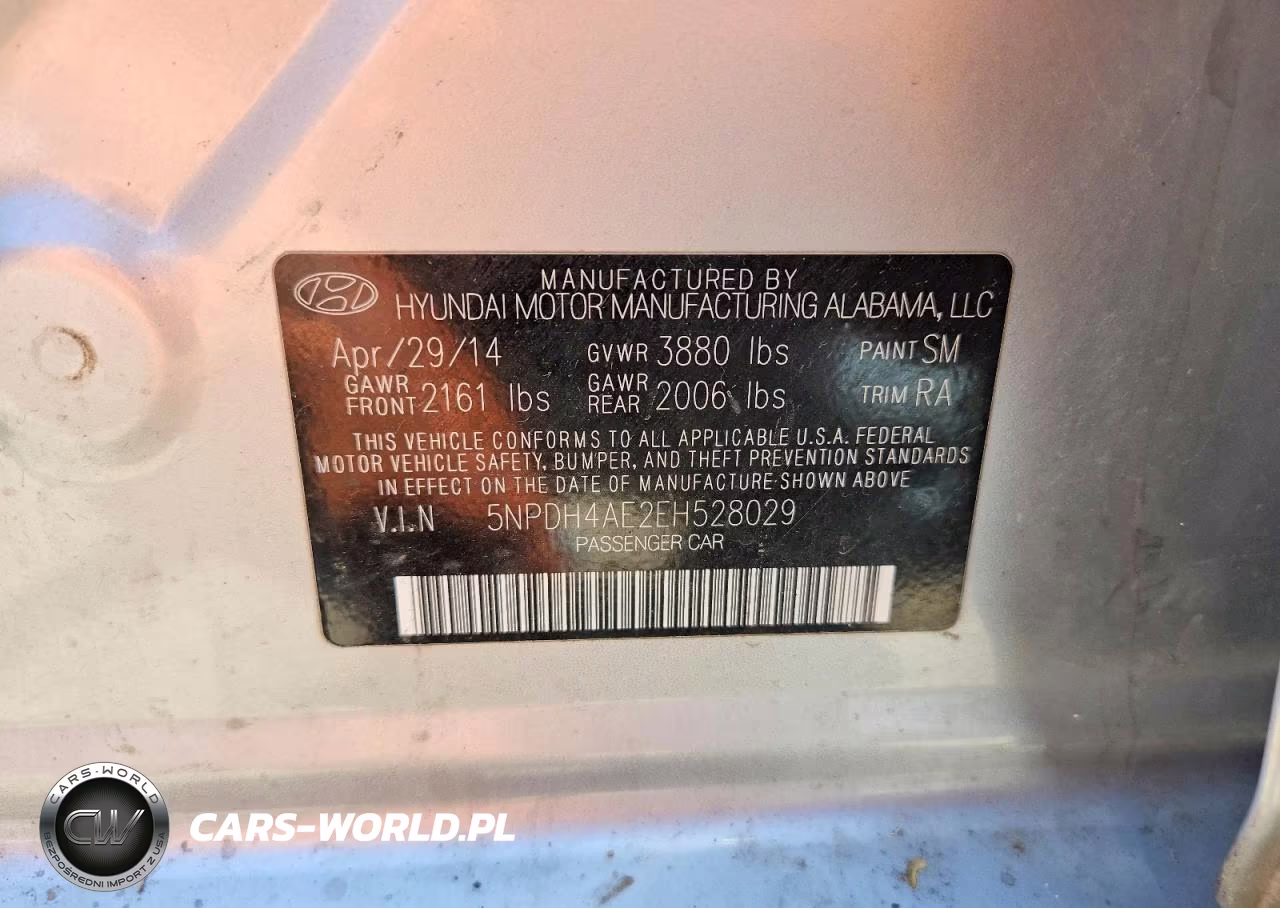 2014 Hyundai Elantra Se VIN:5NPDH4AE2EH528029 - 12