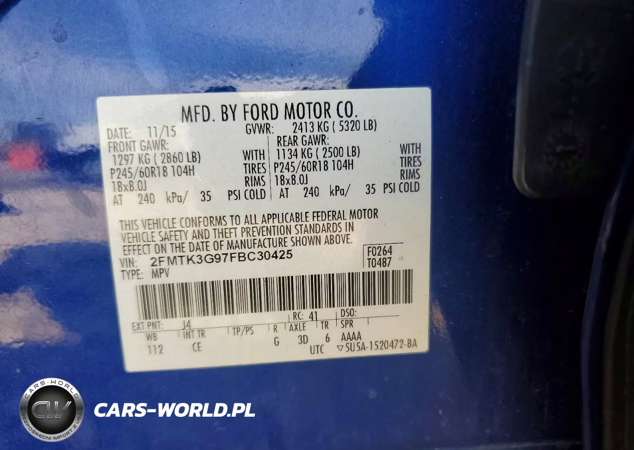 2015 Ford Edge Se VIN:2FMTK3G97FBC30425 - 13