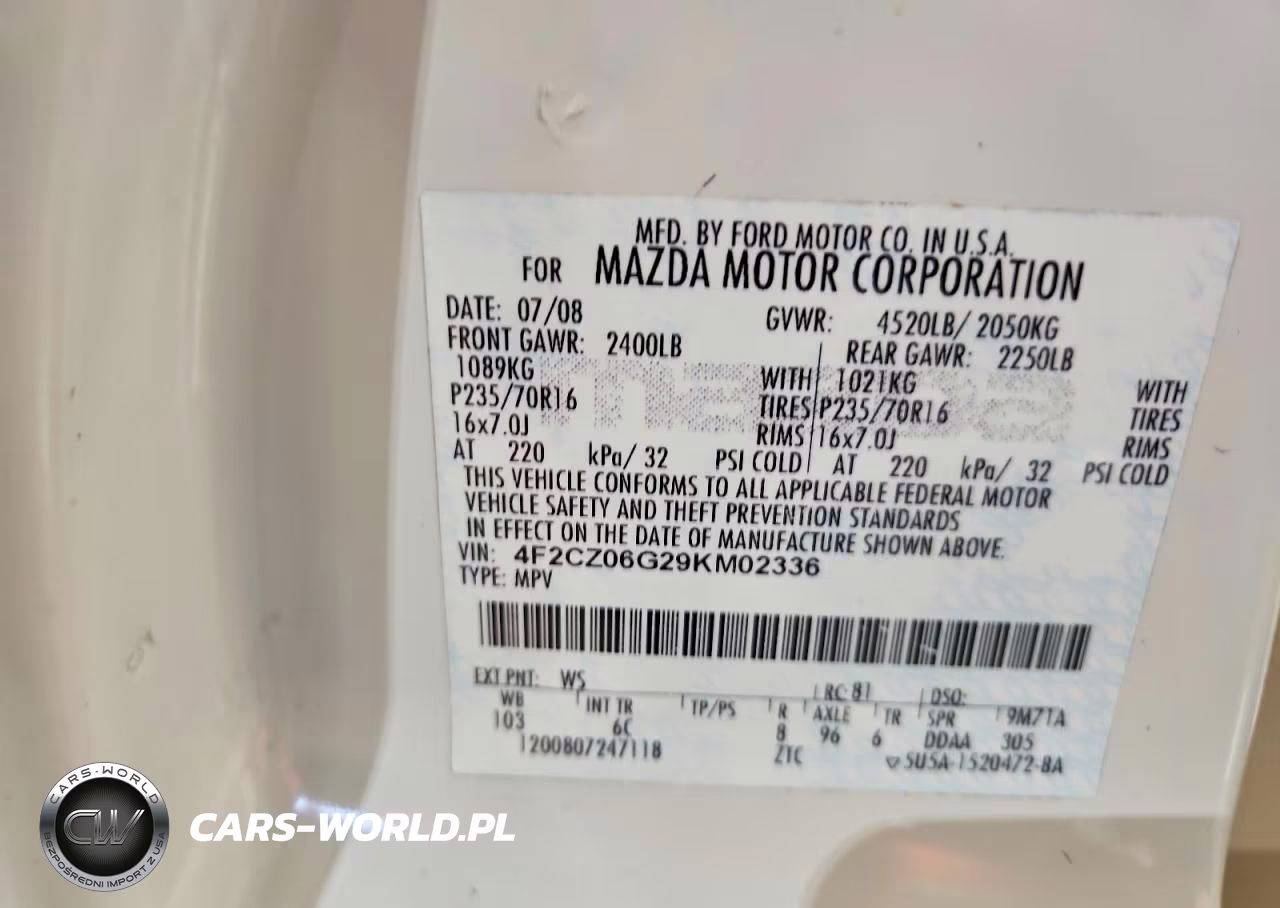 2009 Mazda Tribute S VIN:4F2CZ06G29KM02336 - 13