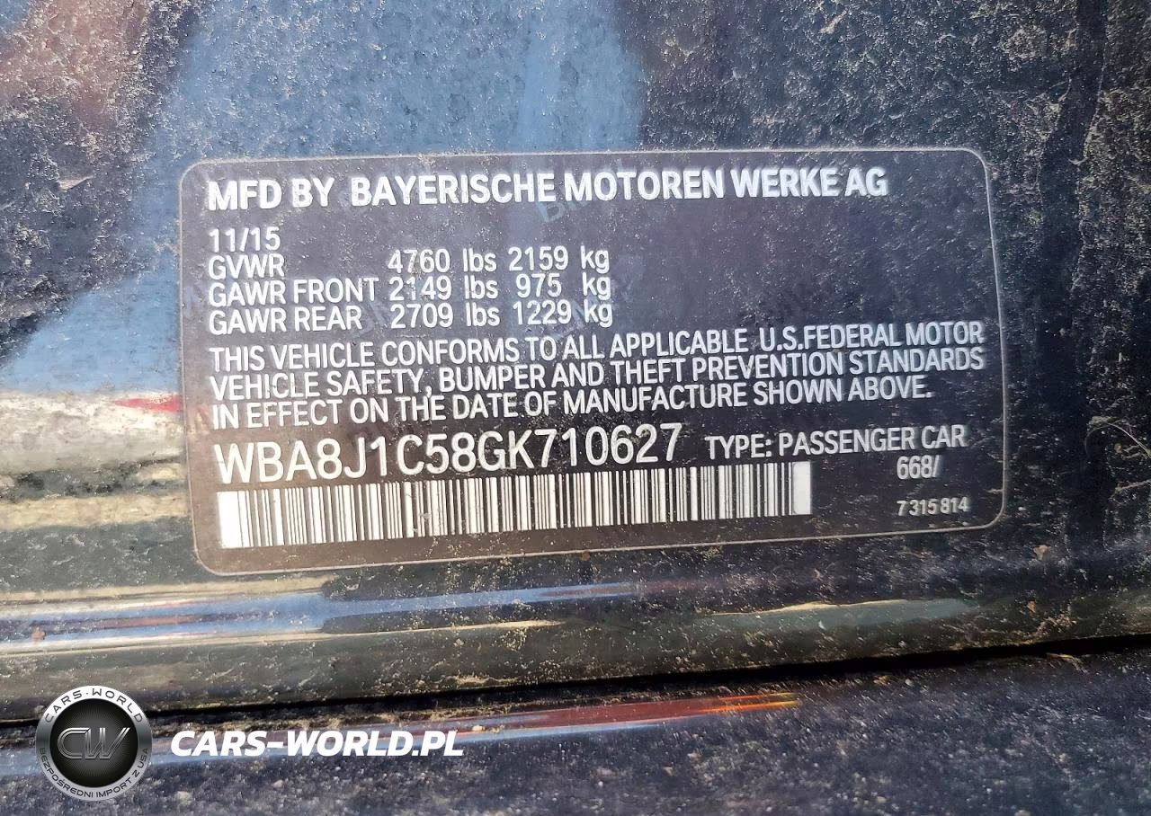 2016 BMW 328 D xDrive VIN:WBA8J1C58GK710627 - 12