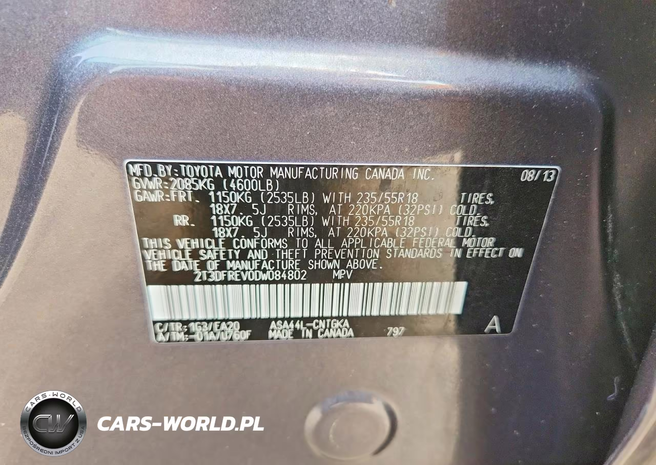 2013 Toyota Rav4 Limited VIN:2T3DFREV0DW084802 - 13