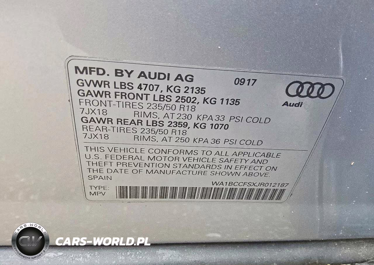 2018 Audi Q3 Premium VIN:WA1BCCFSXJR012187 - 13